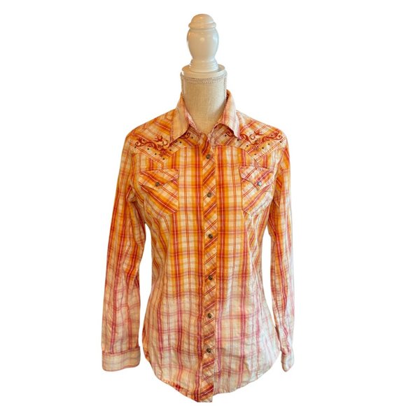 Cutie Bleached Women's Western Style Button Down Shirt - Picture 1 of 5